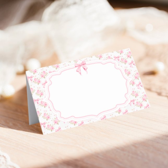 Pink Bow Love Shack Elegant Place Card (Creator Uploaded)