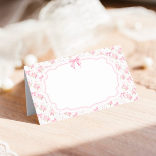 Pink Bow Love Shack Elegant Place Place Card