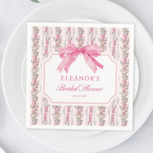 Pink Bow Love Shack Fiancé Bridal Shower Favors Napkins