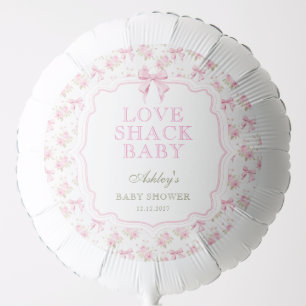 Pink Bow Love Shack Girl Baby Shower Balloon