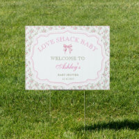 Pink Bow Love Shack Girl Baby Shower Welcome