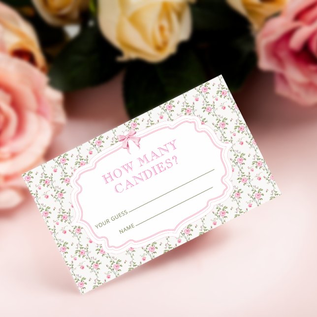 Pink Bow Love Shack Guess How Many Candies Enclosure Card (Creator Uploaded)