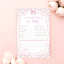 Pink Bow Love Shack Predictions for Baby Card