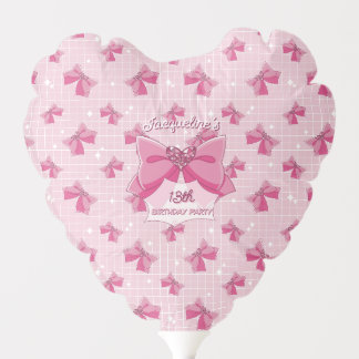Pink Bow Magical Girl Birthday Balloon