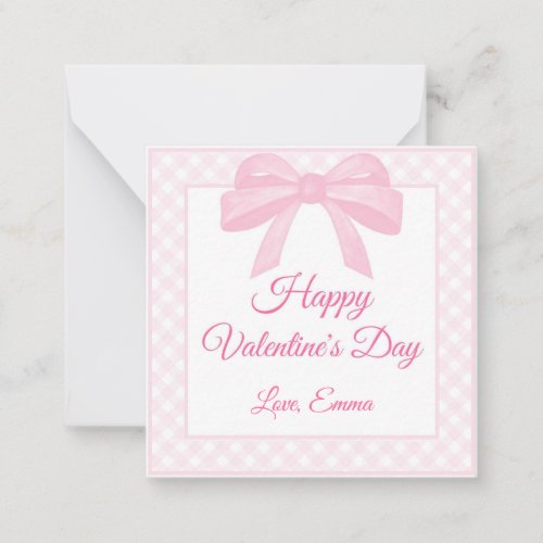 Pink Bow Mini Valentines Day Cards