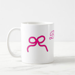 PINK BOW minimaladd name bridesmaid gift year Coffee Mug