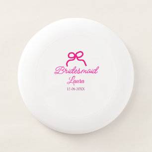 PINK BOW minimaladd name bridesmaid gift year Wham-O Frisbee