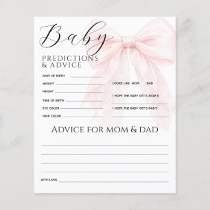 Pink Bow Modern Baby Shower Girl Game