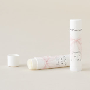 Pink Bow Modern Baby Shower Girl Lip Balm