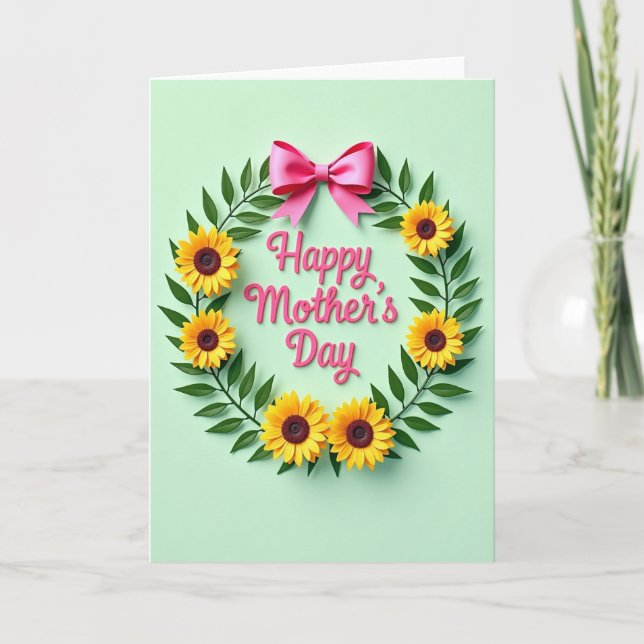 Pink Bow Mothers Day Card (Front)
