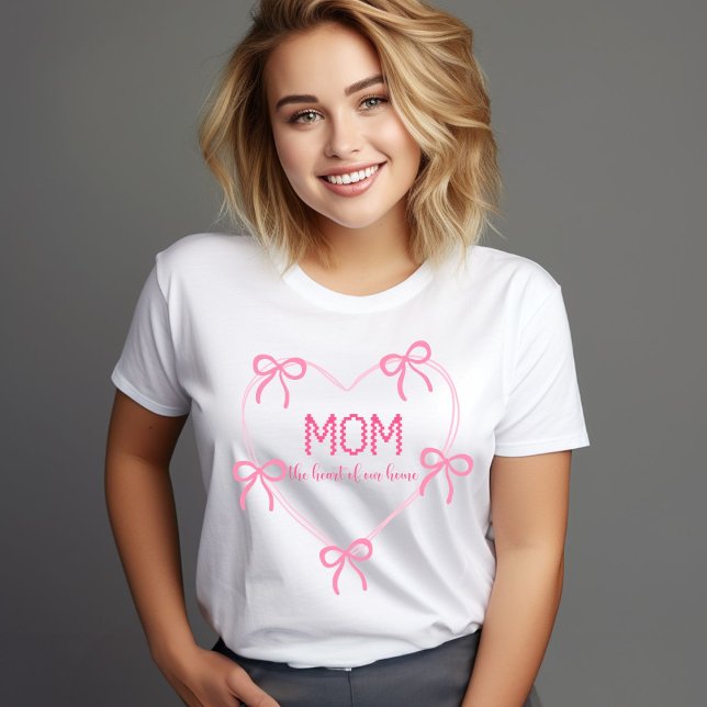 Pink Bow Mother's day modern stylish T-Shirt (Creator Uploaded)