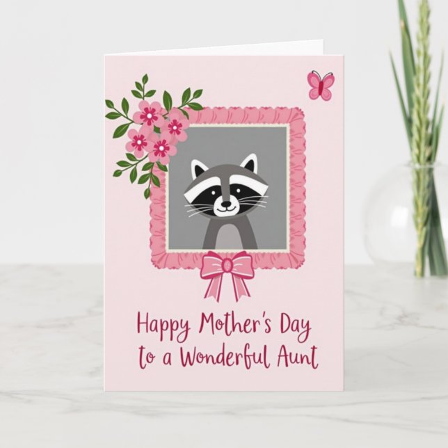 Pink Bow Mothers Day Scene Card (Front)