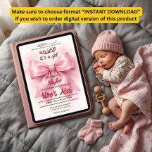 pink bow muslim baby girl aqeeqah
