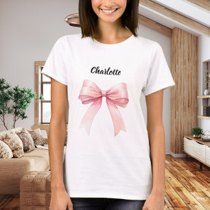Pink bow name T-Shirt