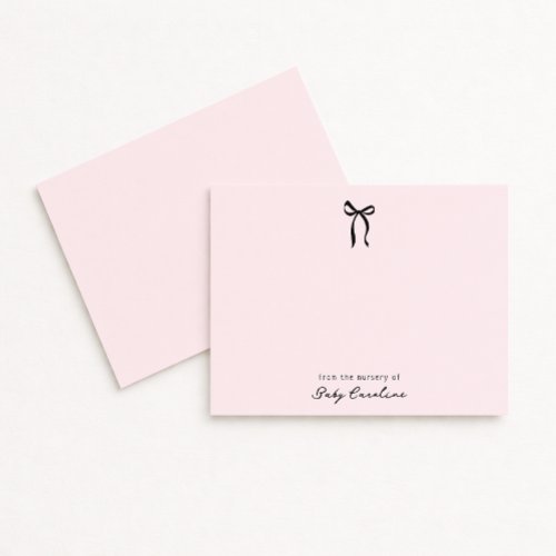 Pink Bow Nursery Note Card