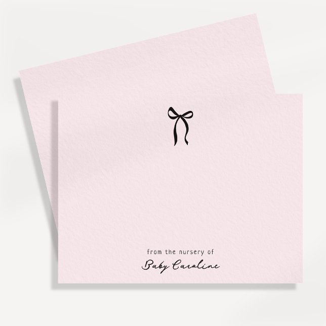 Pink Bow Nursery Note Card (Creator Uploaded)