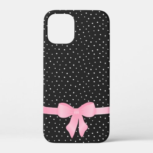 pink bow on black and white Case_Mate iPhone case