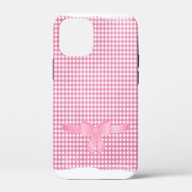 pink bow on gingham Case-Mate iPhone case (Back)