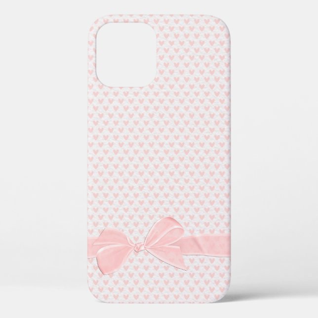 pink bow on heart pattern Case-Mate iPhone case (Back)