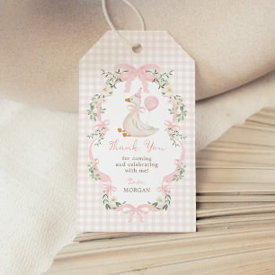 Pink Bow One Silly Goose Birthday Thank You Gift Tags