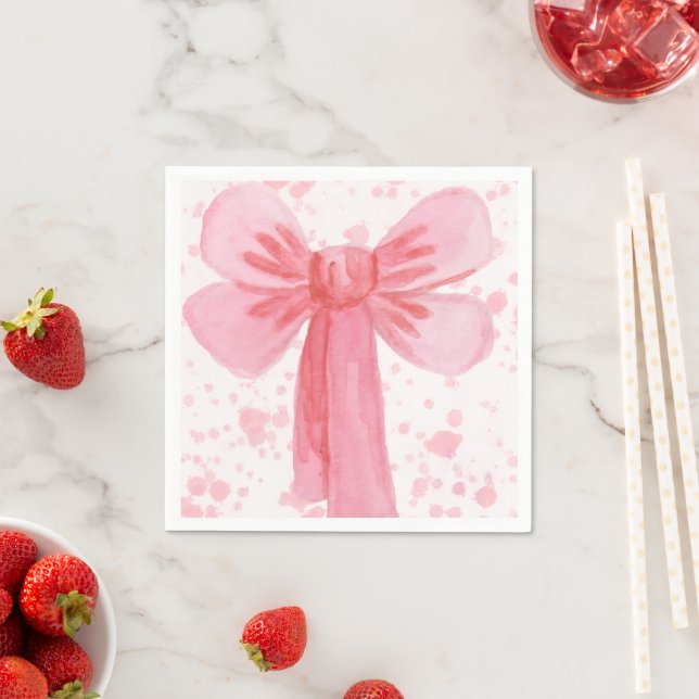 Pink Bow Paper Napkin (Insitu)