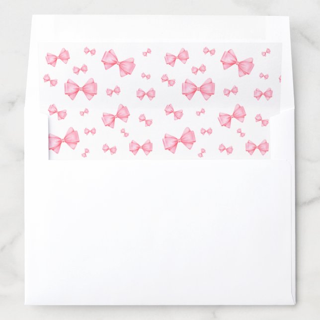 Pink Bow Pattern Envelope Liner (In Envelope)
