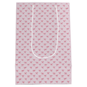  pink bow pattern Valentine's Day  Medium Gift Bag
