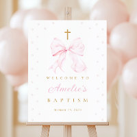 Pink Bow & Pearls Coquette Baptism