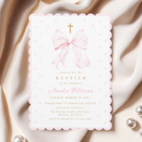 Pink Bow & Pearls Coquette Baptism