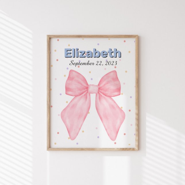 Pink Bow Personalized Custom Name Poster (Creator Uploaded)
