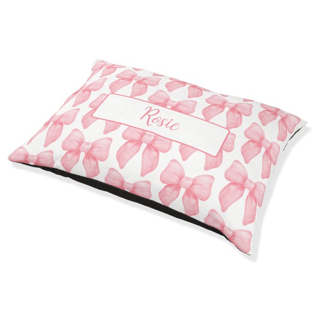 Pink Bow Pet Bed (Angled)
