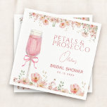Pink Bow Petals & Prosecco Blush Bridal Shower  Napkins<br><div class="desc">Add a touch of elegance to your celebration with our Pink Bow Petals & Prosecco Blush Bridal Shower Napkins. Featuring a delicate pink bow and floral accents, these napkins perfectly complement your prosecco-themed event. Soft, absorbent, and durable, they’re ideal for cocktails, desserts, or light bites while adding charm to your...</div>