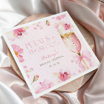Pink Bow Petals Prosecco Bridal Shower Napkins<br><div class="desc">Pink Bow Petals Prosecco Bridal Shower Napkins featuring a golden and pink prosecco glass adorned with delicate pink florals and a pink bow. The design is perfect for a chic Petals and Prosecco themed brunch and bubbly celebration.</div>