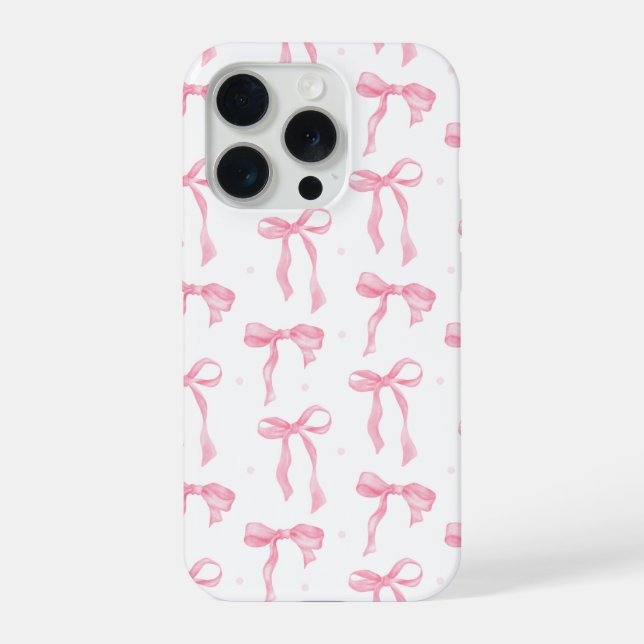 Pink Bow Phone Case – Chic Black & Blush Pattern (Back)