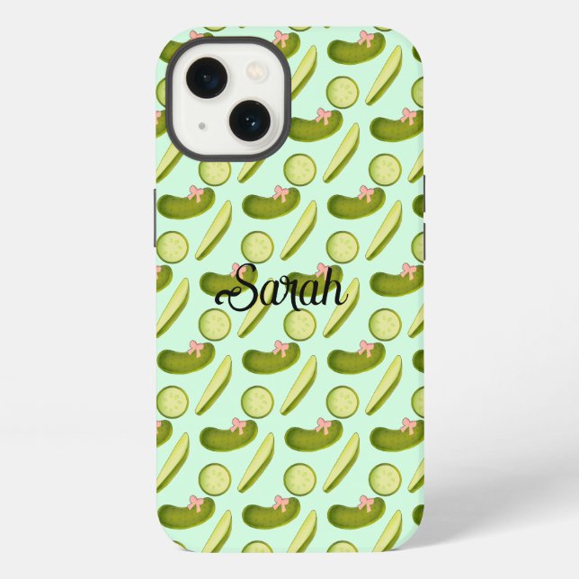 Pink Bow Pickles Iphone Case (Back)