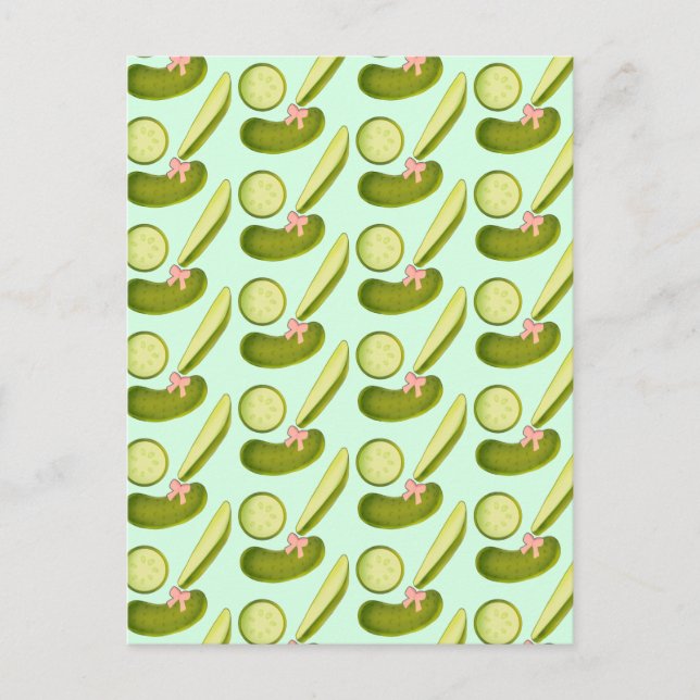 Pink Bow Pickles Postcard (Front)