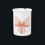 Pink Bow Pitcher<br><div class="desc">Complement your dining room or kitchen and freshen up your table's look with this decorative and functional pitcher. An elegant way to serve water, milk, juice or iced tea at any meal or use it to hold utensils, brushes, or a bouquet on the table. Ideal for both indoor and outdoor...</div>