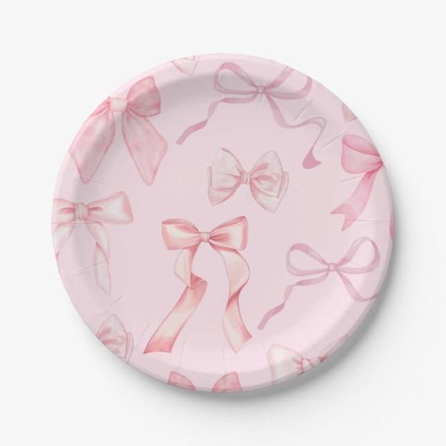 Pink Bow Plates - Tutu Cute Plates (Front)