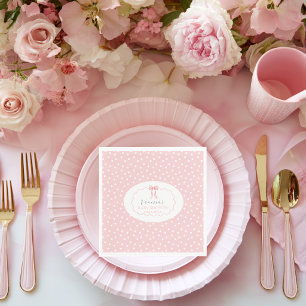 Pink Bow Polka Dot Baby Shower Baby Girl Coquette Napkins
