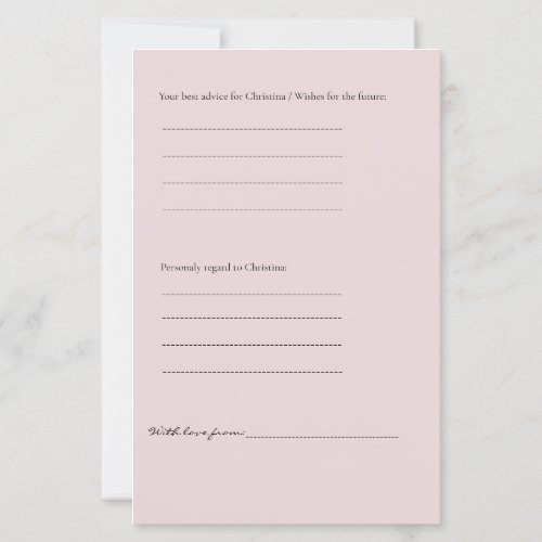 Pink Bow Predictions and advice game for Baptism