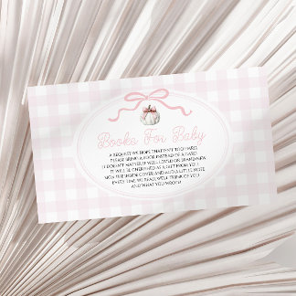 Pink Bow Pumpkin Baby Shower Books For Baby Enclosure Card