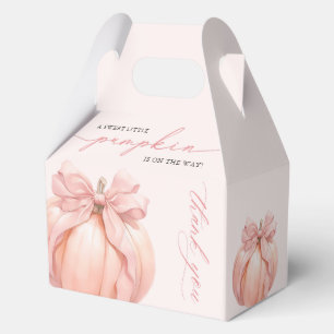 Pink Bow Pumpkin Baby Shower Favor Box