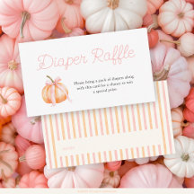 Pink Bow Pumpkin Diaper Raffle Baby Shower