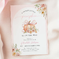 Pink Bow Pumpkin Floral Baby Shower