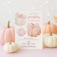 Pink Bow Pumpkin Girl 1st Birthday Party