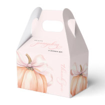 Pink Bow Pumpkin Girl First Birthday Favor Box
