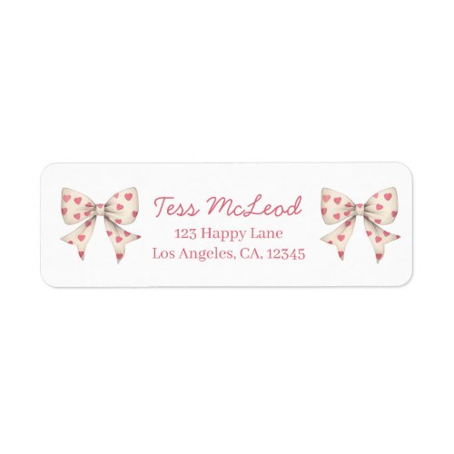 Pink Bow Return Address Labels