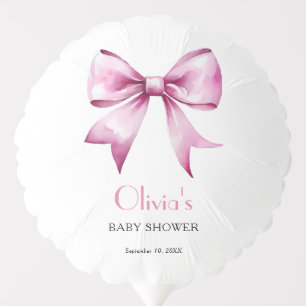 Pink Bow Ribbon Baby Shower Balloon