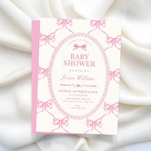 Pink bow ribbon baby shower