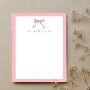 Pink Bow Ribbon Coquette Note Card